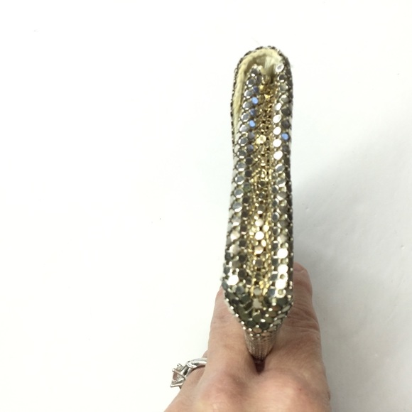 Whiting & Davis Co. Vintage Mesh clutch purse with jeweled closure.